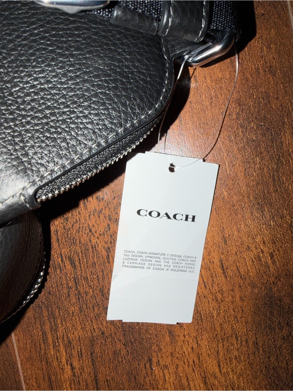 Coach Black Pebbled Leather Men's Crossbody Belt Bag Ethan pack retail $378 - Picture 9 of 10